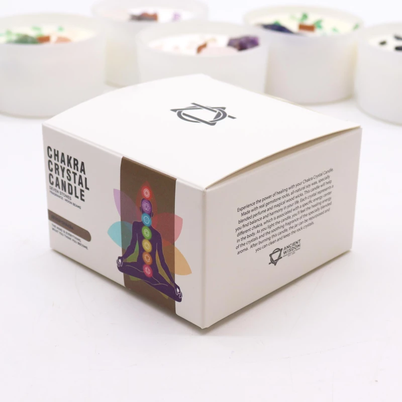 Αρωματικό Κερί με πολύτιμους λίθους 7 Chakra Moonstone Crystal Candle 640g