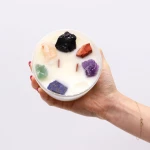 Αρωματικό Κερί με πολύτιμους λίθους 7 Chakra Moonstone Crystal Candle 640g