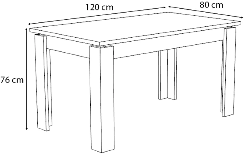 Τραπέζι Denzel  χρώμα γκρι σκυροδέματος 120x80x76εκ.