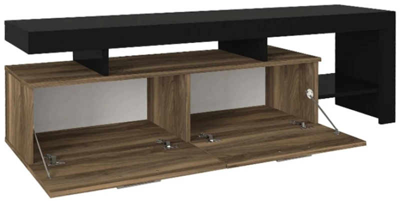 Έπιπλο τηλεόρασης Acnes  χρώμα μαύρο - καρυδί 160x40x53εκ.