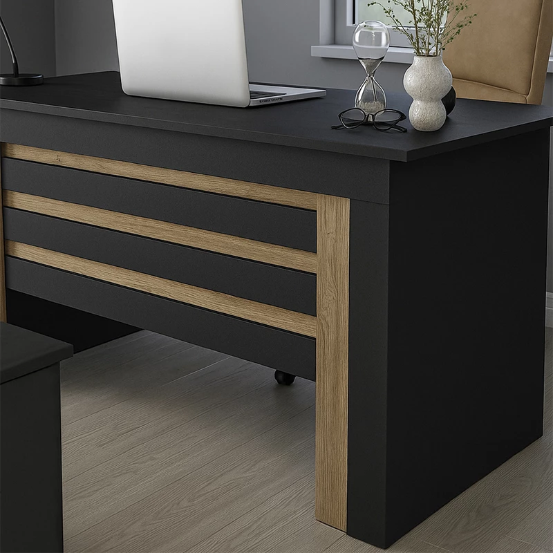 Γραφείο εργασίας Epito  χρώμα ανθρακί - sepet oak 140x59,6x76,8εκ.