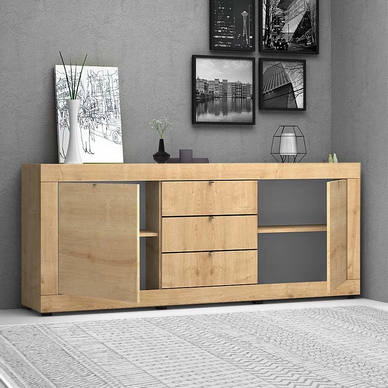 Μπουφές Ocean  χρώμα φυσικό οξιάς 210x45x86εκ.