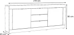 Μπουφές Ocean  χρώμα φυσικό οξιάς 210x45x86εκ.