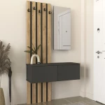 Έπιπλο εισόδου Kanso  χρώμα ανθρακί - sepet oak 100x35x196,7εκ.