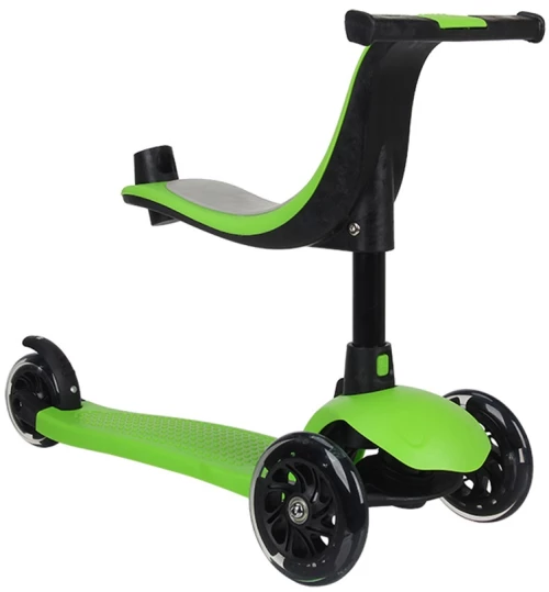 Fun Wheels Πατίνι με κάθισμα 3 σε 1 φωτιζόμενες ρόδες Mini πράσινο