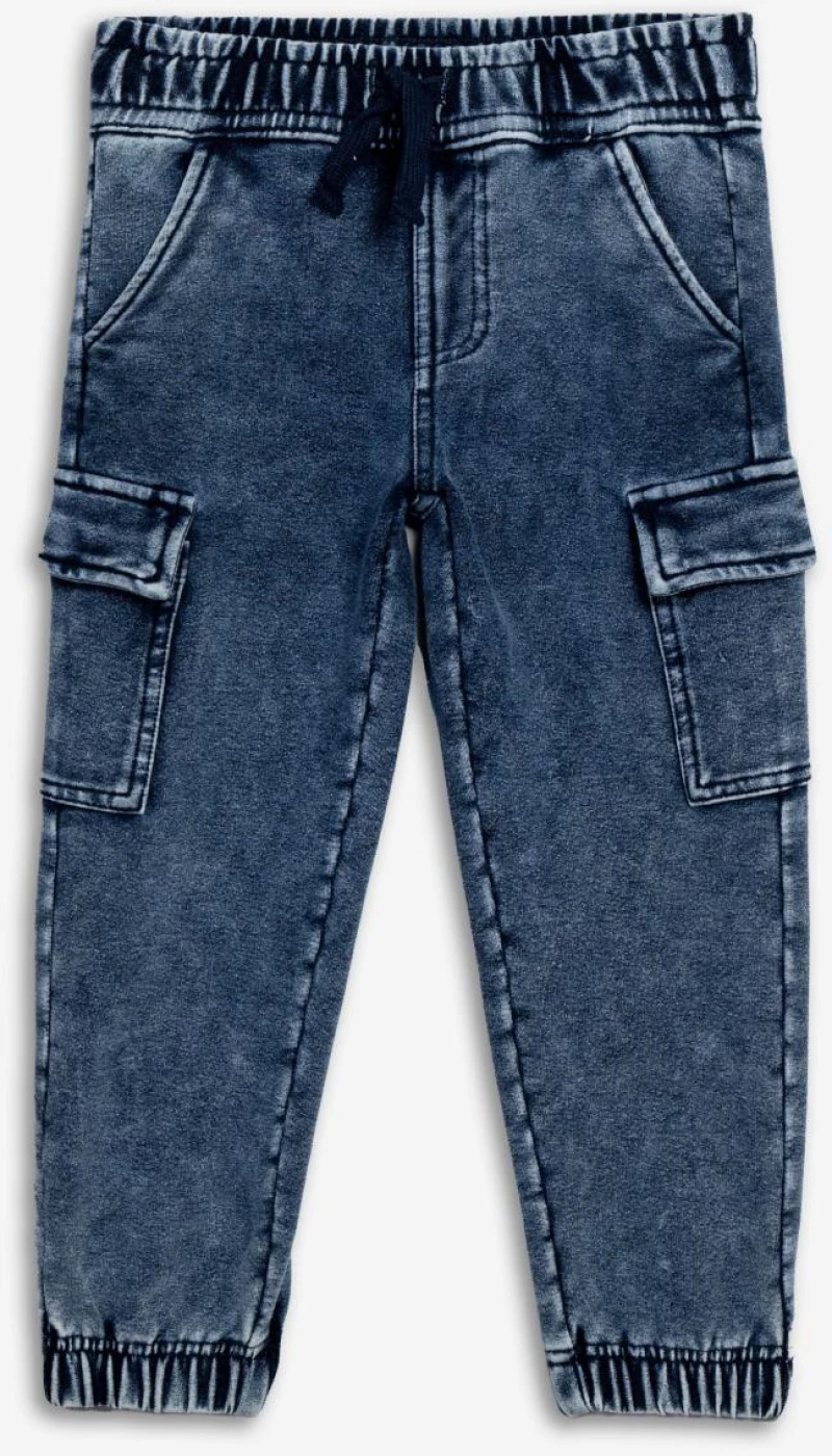 Παντελόνι τζιν cargo αγόρι "Washed blue" μπλε