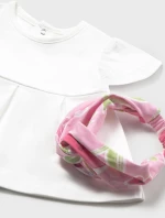 Σετ κολάν βρεφικό κορίτσι 3τμχ. "Floral" λευκό