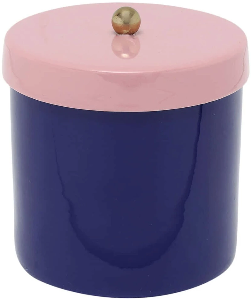 Δοχείο Αποθήκευσης Double Funky PT4313BL 10x11x12cm Cobalt Blue-Soft Pink Present Time Μέταλλο