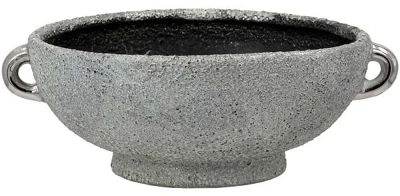 Διακοσμητικό Μπωλ 0024-125-169 20x9cm Silver-Grey Κεραμικό