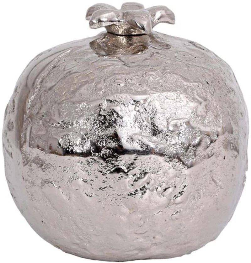 Διακοσμητικό Ρόδι 966-225-003 11x11cm Silver Αλουμίνιο