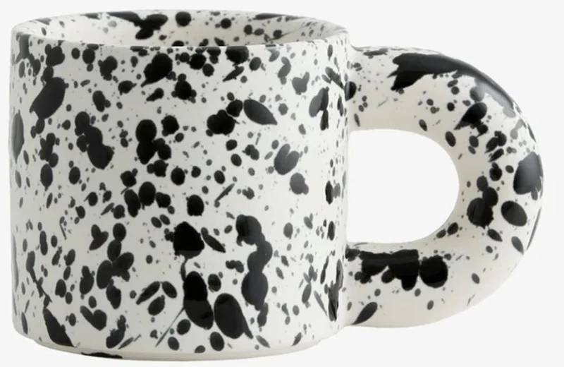 Κούπα Jose 68011 Με Πιτσιλιές 275ml Black Nordal Πηλός