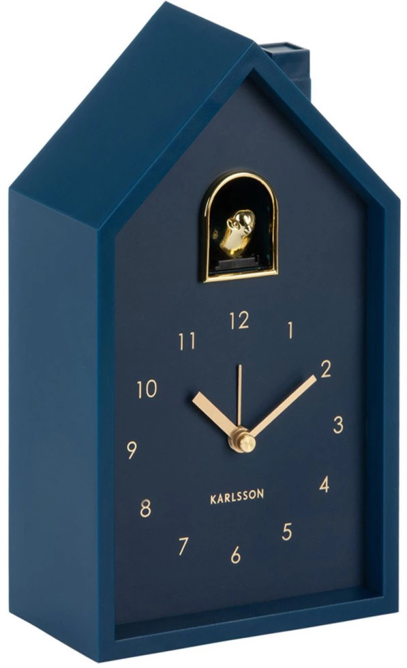 Ρολόι Επιτραπέζιο - Ξυπνητήρι Modern Cuckoo Oro KA6077DB 11,5x6x20cm Dark Blue Karlsson ABS