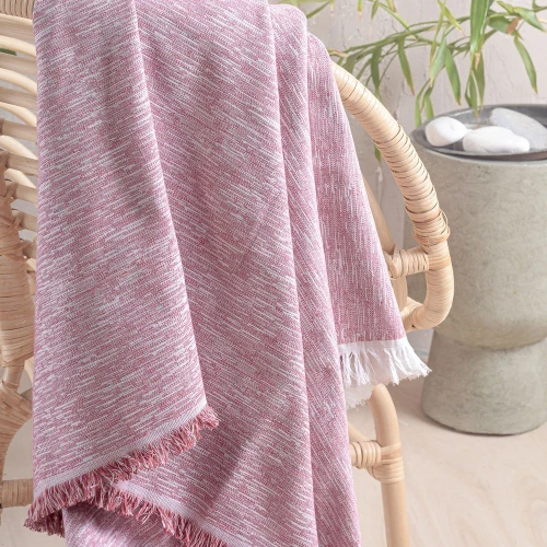 Ριχτάρι Vernier Pink Ρυθμός Τετραθέσιο 180x330cm Βαμβάκι-Πολυέστερ