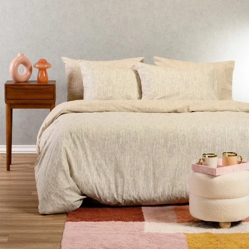 Σεντόνια Milan (Σετ 4τμχ) Grey Melinen Υπέρδιπλo 235x270cm 100% Βαμβάκι