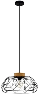 Φωτιστικό Οροφής Κρεμαστό Padstow 44089 Ε27 45,5x110cm Black-Natural Eglo