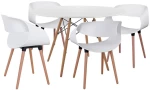 Τραπεζαρία Maggie HM21186 (Σετ 5τμχ) 120x74cm White 4 Θέσεων