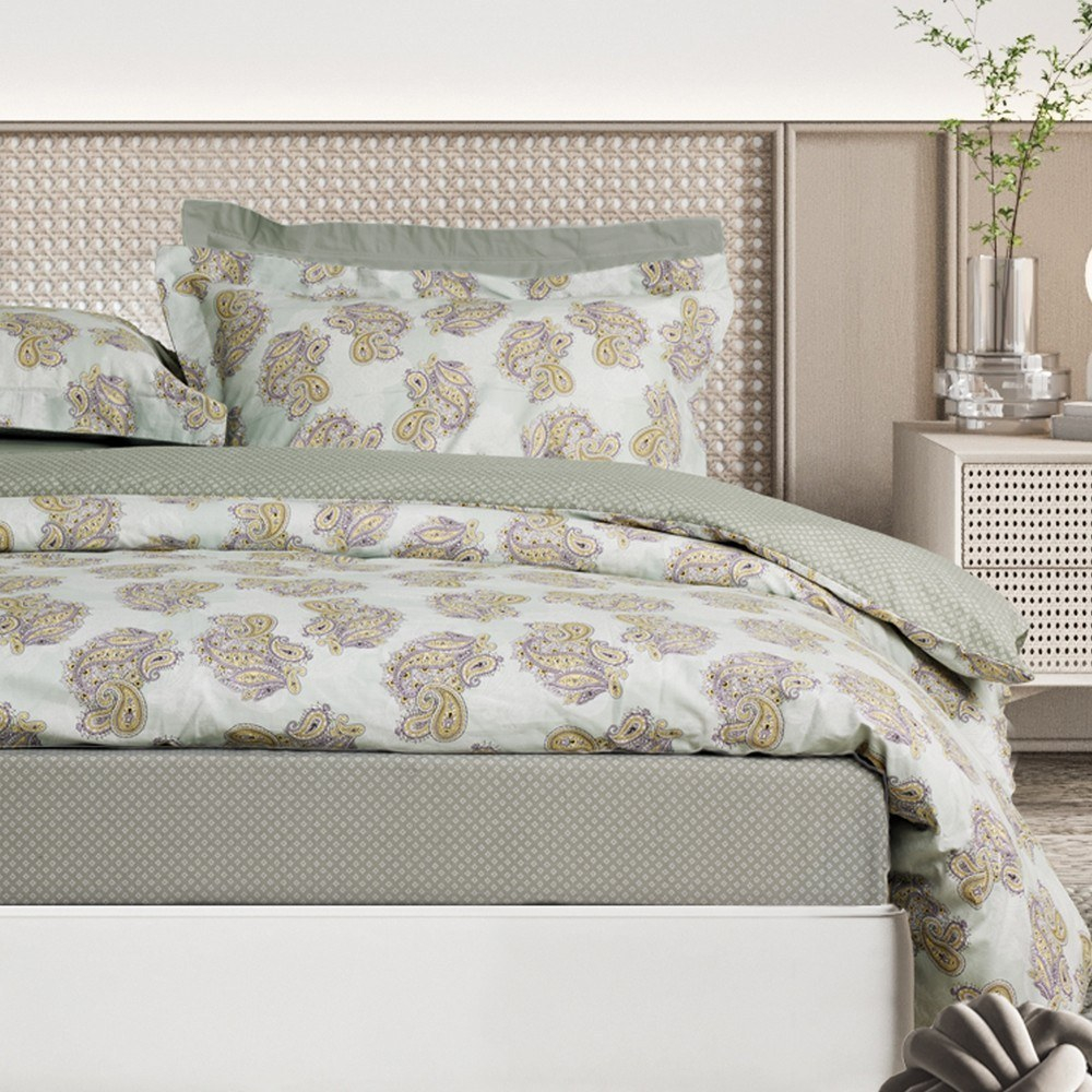 Παπλωματοθήκη Happy 9686 (Σετ 3τμχ) Mint Das Home Υπέρδιπλo 220x240cm 100% Βαμβάκι