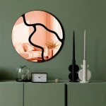 Καθρέπτης Τοίχου 587MRX1207 48x48cm Black-Rose Gold Wallity Plexiglass