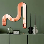 Καθρέπτης Τοίχου 587MRX1209 51x56cm Rose Gold Wallity Plexiglass