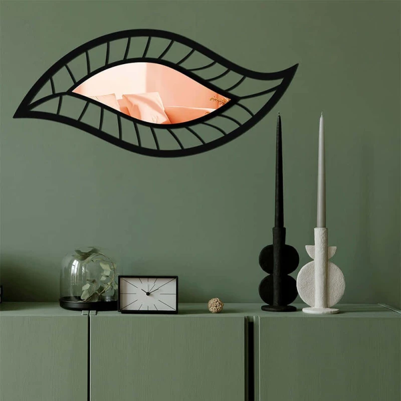 Καθρέπτης Τοίχου 587MRX1211 65x29cm Black-Rose Gold Wallity Plexiglass