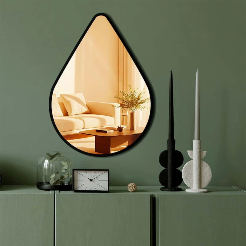 Καθρέπτης Τοίχου 587MRX1132 40x55cm Black-Gold Wallity Plexiglass