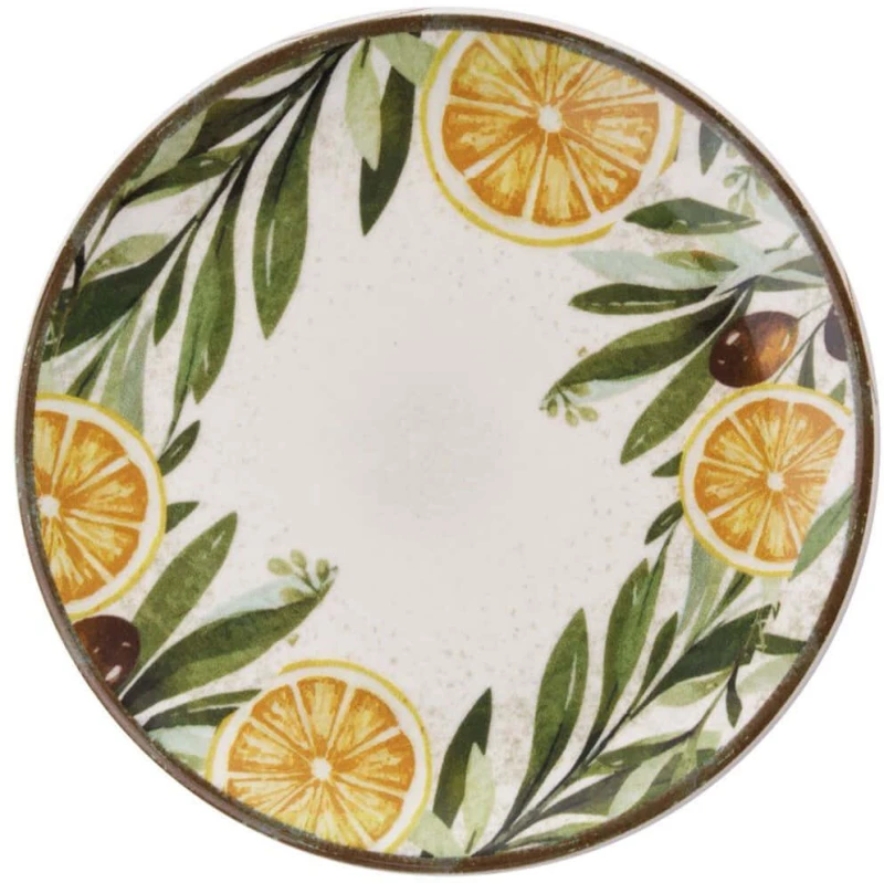 Πιάτο Γλυκού Lemon (Σετ 6Τμχ) 471PST1126 19,3x19,3x2cm Multi Hermia Κεραμικό