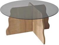 Τραπέζι Σαλονιού Butterfly 552NOS1485 75x75x40cm Oak-Fume