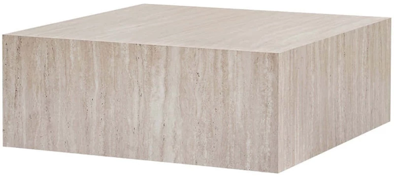 Τραπέζι Σαλονιού Prizma 467NRD1102 90x90x35cm Travertine Beige