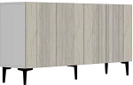 Μπουφές Corsa 555CHM1365 150x32x75cm White-Travertine Beige Μοριοσανίδα, Μελαμίνη