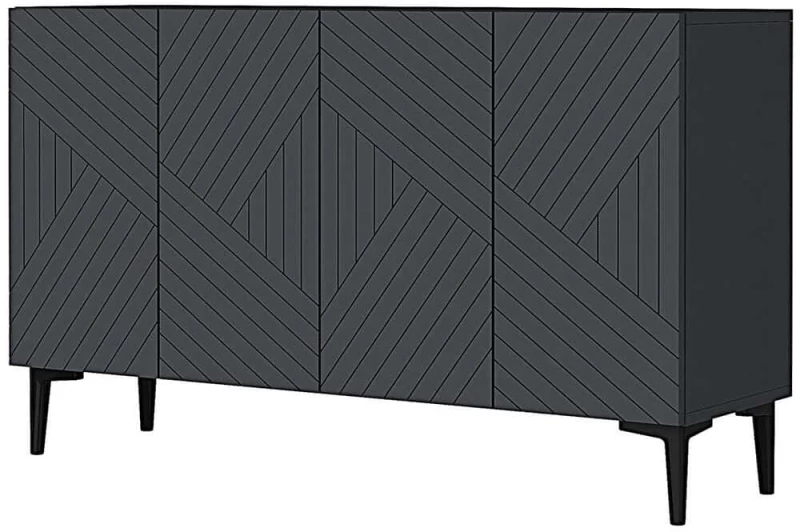 Μπουφές Ferro 555CHM1360 120x32x75cm Anthracite Μοριοσανίδα, Μελαμίνη