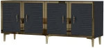 Μπουφές Tuna 555CHM1318 180x32x75cm Anthracite-Gold Μοριοσανίδα, Μελαμίνη
