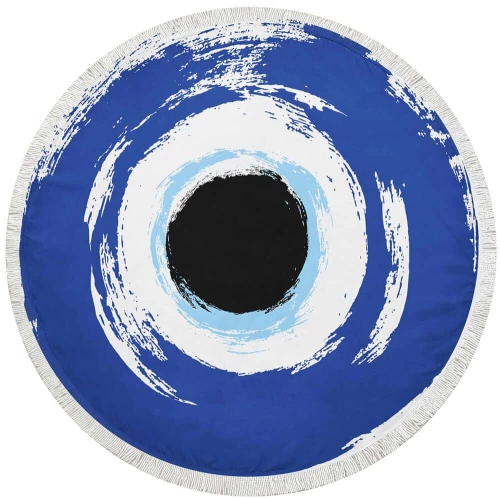 Πετσέτα Θαλάσσης 349MNT1136 White-Blue L'Εssentiel Maison Θαλάσσης Polyester,Βαμβάκι