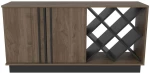 Μπουφές Luna 875ZNA3522 148x40x70cm Walnut-Black Μοριοσανίδα, Μελαμίνη