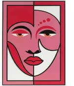 Διακοσμητικό Τοίχου Perla 563HZL1101 47,5x68cm Multi-Pink Wallity Mdf