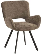 Πολυθρόνα Περιστρεφόμενη Veta ΕΜ7918,3 58x58x84cm Brown-Black Μέταλλο,Ύφασμα