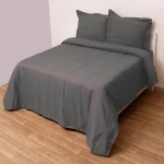 Πάπλωμα Superb Percale (Σετ 3τμχ) Grey Viopros Υπέρδιπλo 220x240cm 100% Βαμβακερό Περκάλι