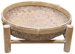Διακοσμητικός Δίσκος Ithaki 032025 37x37x13cm Washed White-Natural Ξύλο