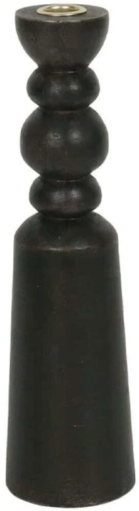 Κηροπήγιο Nuvira 034745 8,5x8,5x32cm Black Ξύλο,Μέταλλο