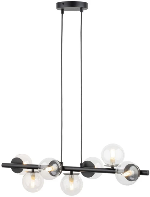 Φωτιστικό Οροφής Κρεμαστό Avola 7 40792 7xG9 12W 74x24x Max 120cm Black-Clear Sigma Lighting