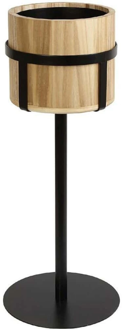 Σαμπανιέρα Επιδαπέδια Bavaria AST865 19,5X72cm Natural-Black Espiel Μέταλλο,Ξύλο