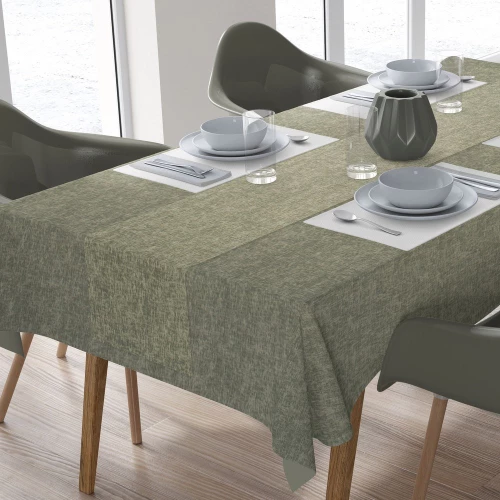 Τραπεζομάντηλο Με Τραβέρσα Panama (Σετ 2τμχ) Olive DimCol 140Χ140 140x140cm Βαμβάκι-Πολυέστερ