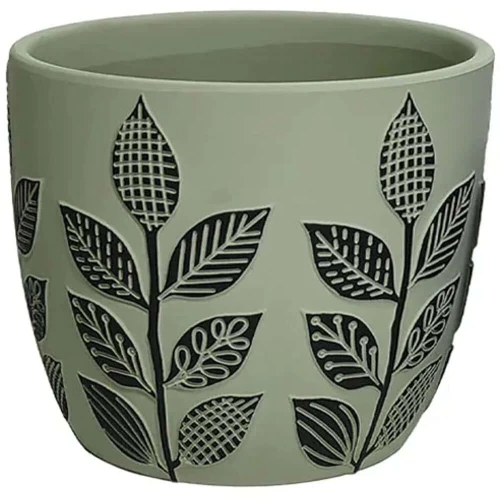 Κασπώ Φύλλα 06-20156 Φ16,5x15,2cm Olive-Black Marhome Κεραμικό