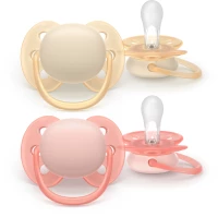 Philips Avent Πιπίλα Ultra Soft 0-6 μηνών, Peach/Yellow (2 τεμάχια)