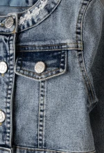 Εβίτα Fashion Παιδικό Μπουφάν Τζίν, Μπλέ
