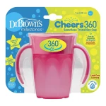 Dr. Browns Κύπελλο Cheers 360° Με Λαβές Ροζ 200ml