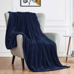 150x200cm Μονή Κουβέρτα Micro Flannel - Σκούρο Μπλέ