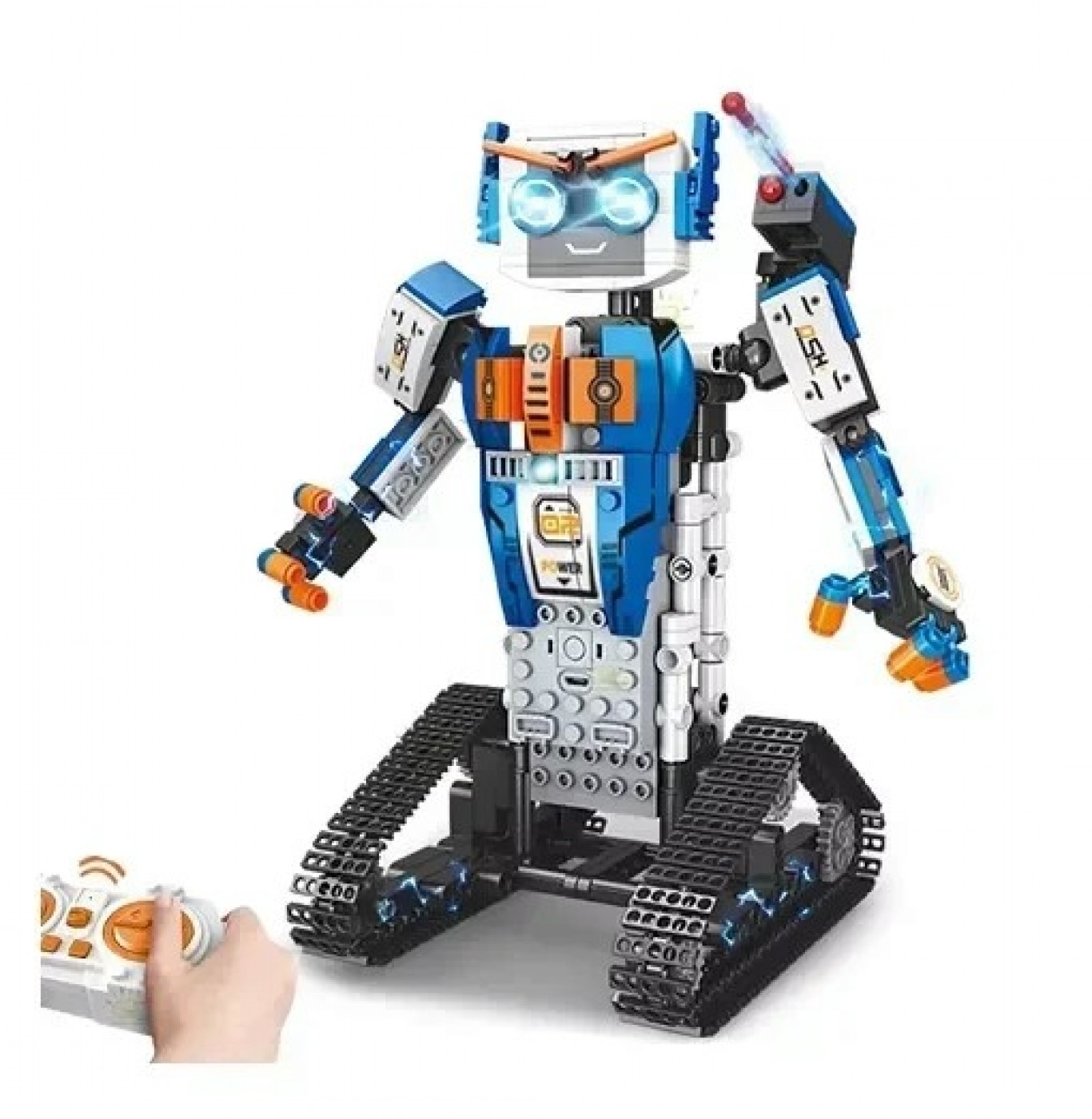 477τμχ Συναρμολογούμενο Τηλεκατευθυνόμενο Ερπυστριοφόρο Ρομπότ Με Έλεγχο Εφαρμογής RC  Τύπου LEGO