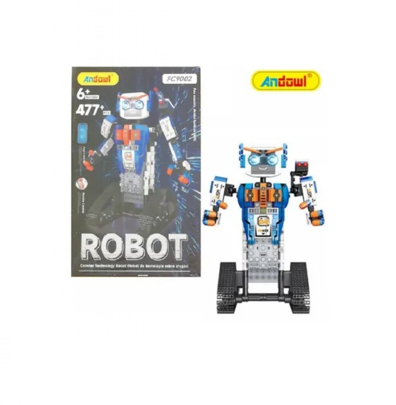 477τμχ Συναρμολογούμενο Τηλεκατευθυνόμενο Ερπυστριοφόρο Ρομπότ Με Έλεγχο Εφαρμογής RC  Τύπου LEGO