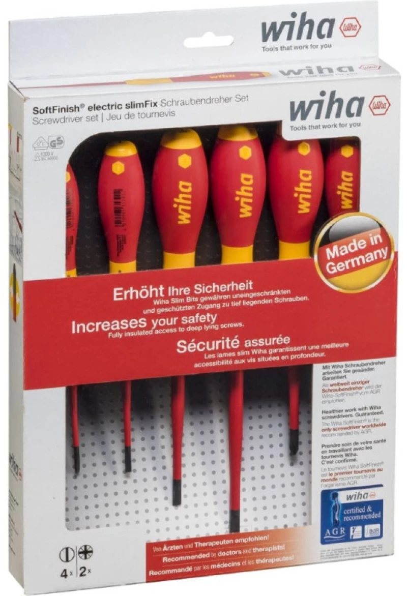 Wiha Σετ 6 Κατσαβίδια Ηλεκτρολόγου 3201ZK6 SoftFinish electric slimFix