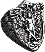Δαχτυλίδι Ατσάλι Αρχάγγελος Μιχαήλ - 22mm